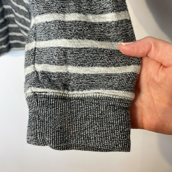 Djab classic stripes cotton half buttons hooded long sleeve top - Picture 4 of 8